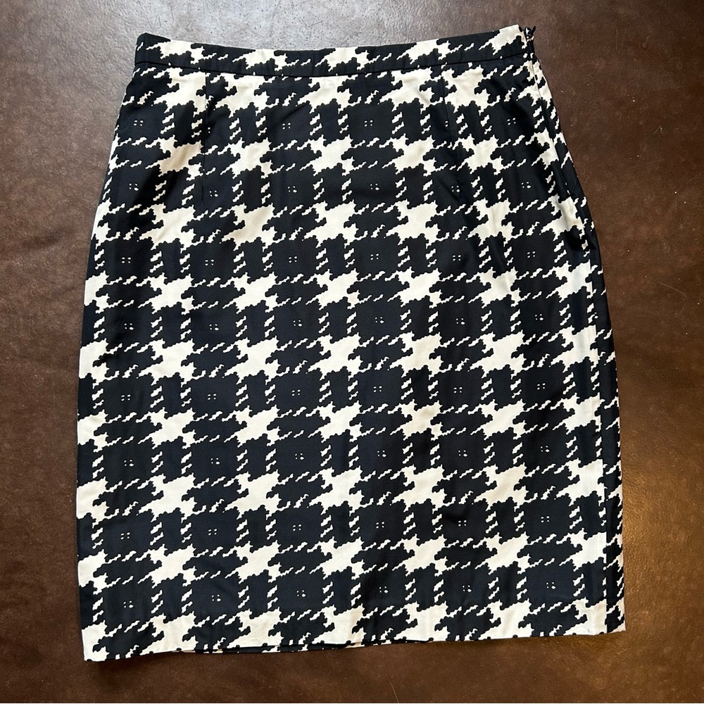 MaxMara weekend- Black and White Houndstooth mini Pencil Skirt- size 4 - Picture 2 of 16